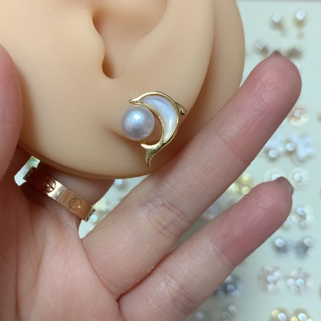 淡水珍珠耳饰合金