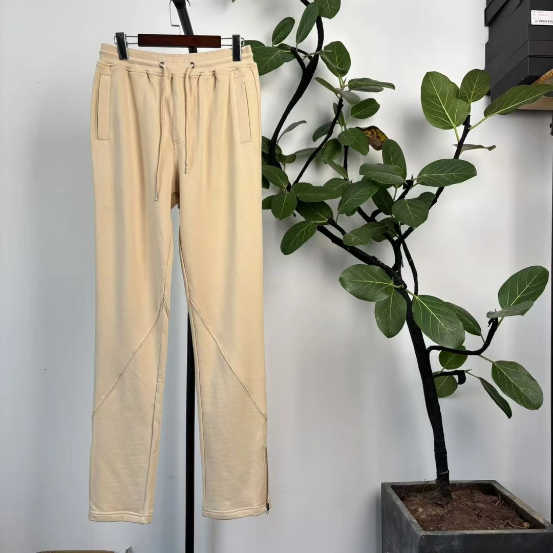 [P-23] 潮牌秋季男款立体剪裁拼接裤脚拉链小直筒休闲裤 WP013