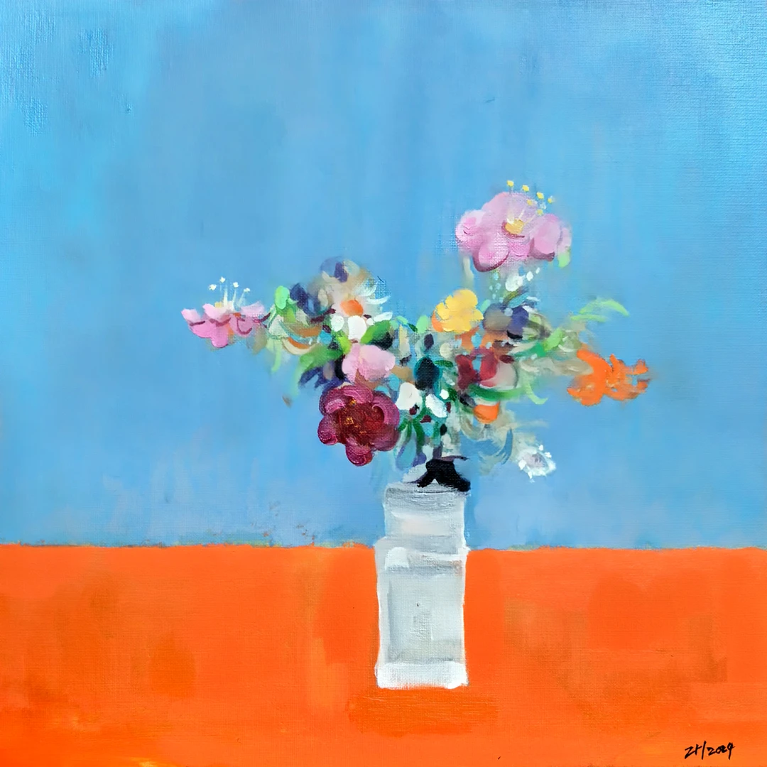 2016、赵海《静谧》，规格：40x40cm