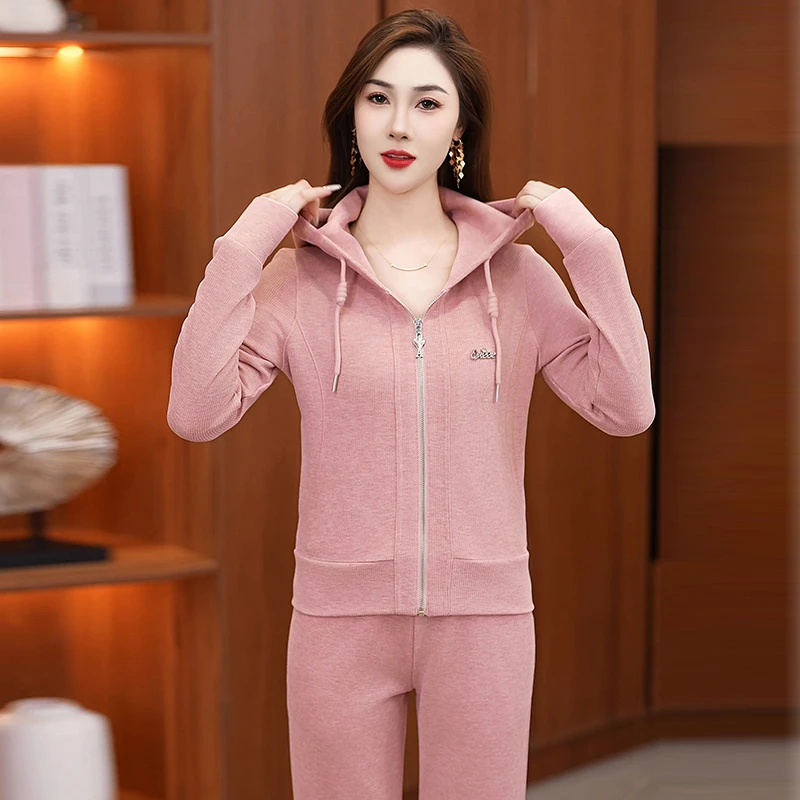 2025超火套装休闲运动套装女春秋季时尚洋气轻奢高级感卫衣两件套