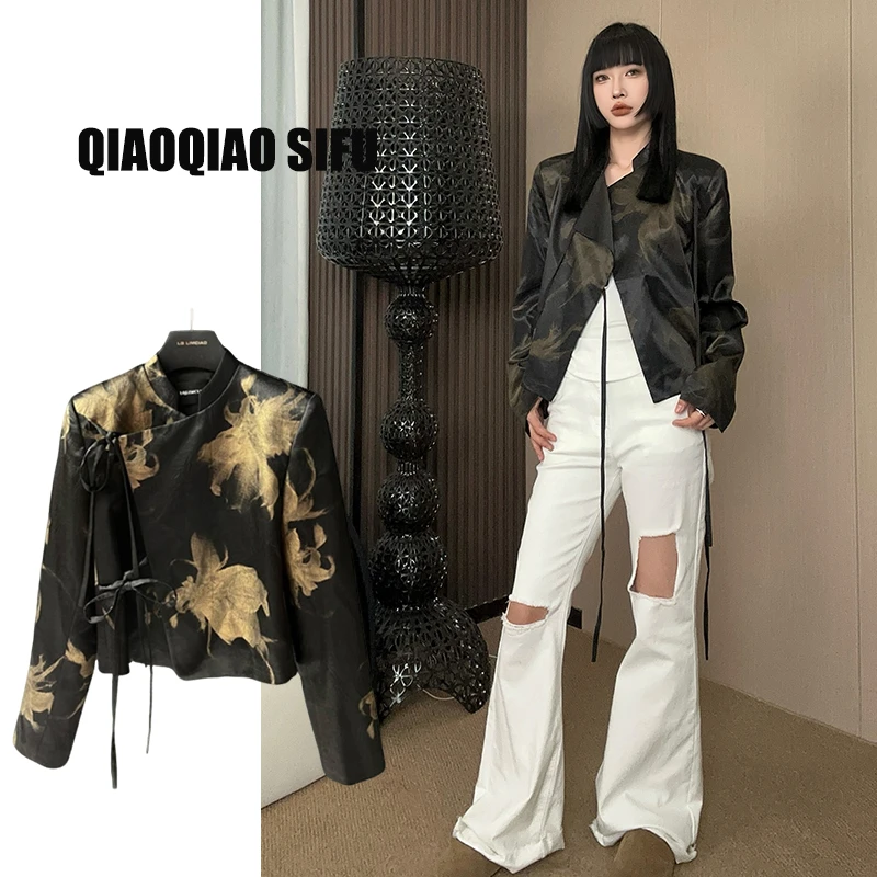 【Q-俏俏】时尚新中式斜襟短款外套92885