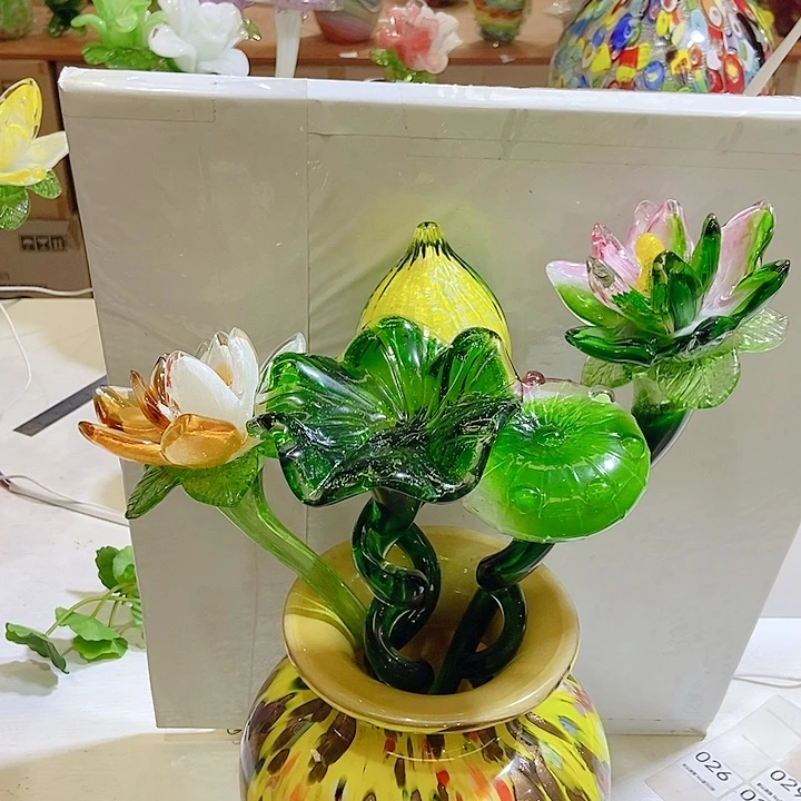 手工艺品琉璃琉璃花瓶高度45厘米9厘米