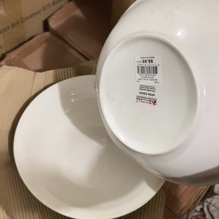 瓷片麦斯威尔23厘米面碗一对