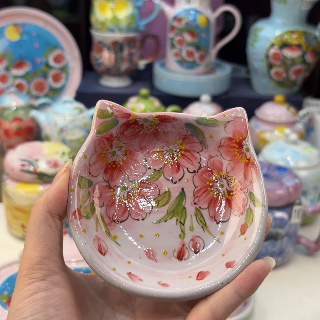 瓷片景德镇手绘高温釉下彩陶瓷茶具