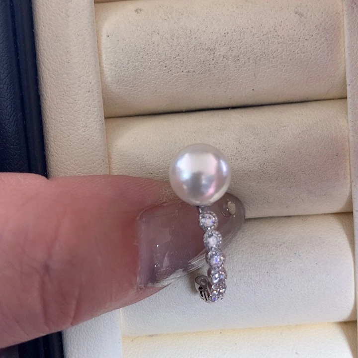 银S925镶嵌戒指海水珍珠