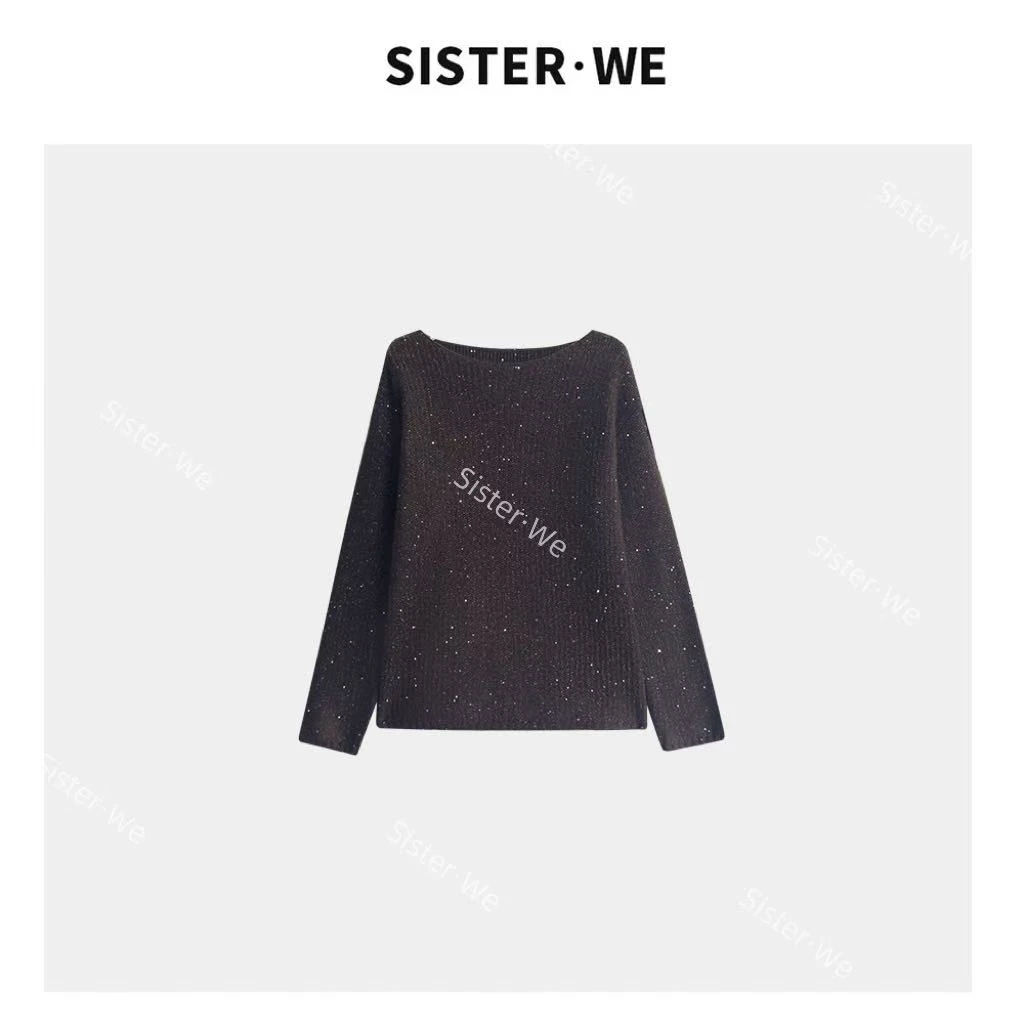 【no退no换】薇姐【咖韵闪仪】Sister·We新款百搭时尚针织长袖上衣Z04
