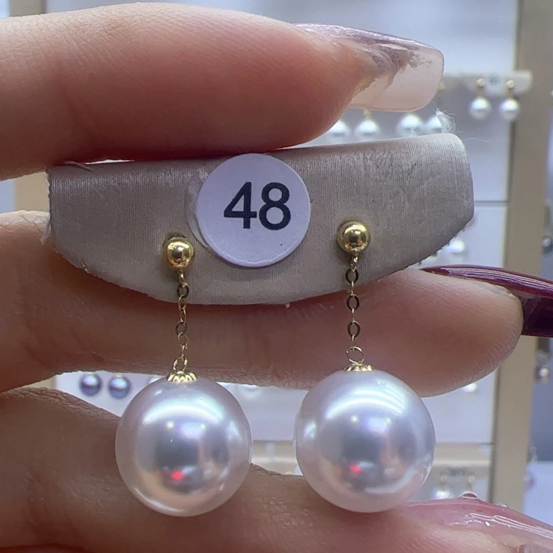 淡水珍珠耳饰18K金镶嵌