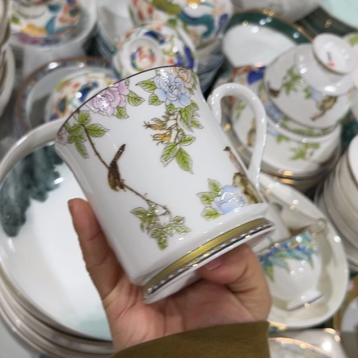 瓷片琴瑟和鸣杯子两个微瑕