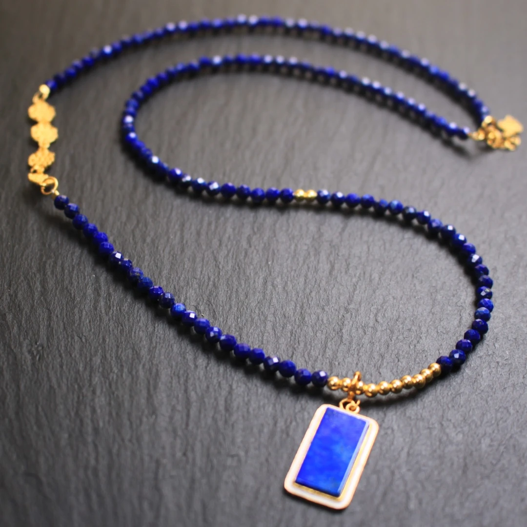 高品质切面青金石项链 JYDM23112761