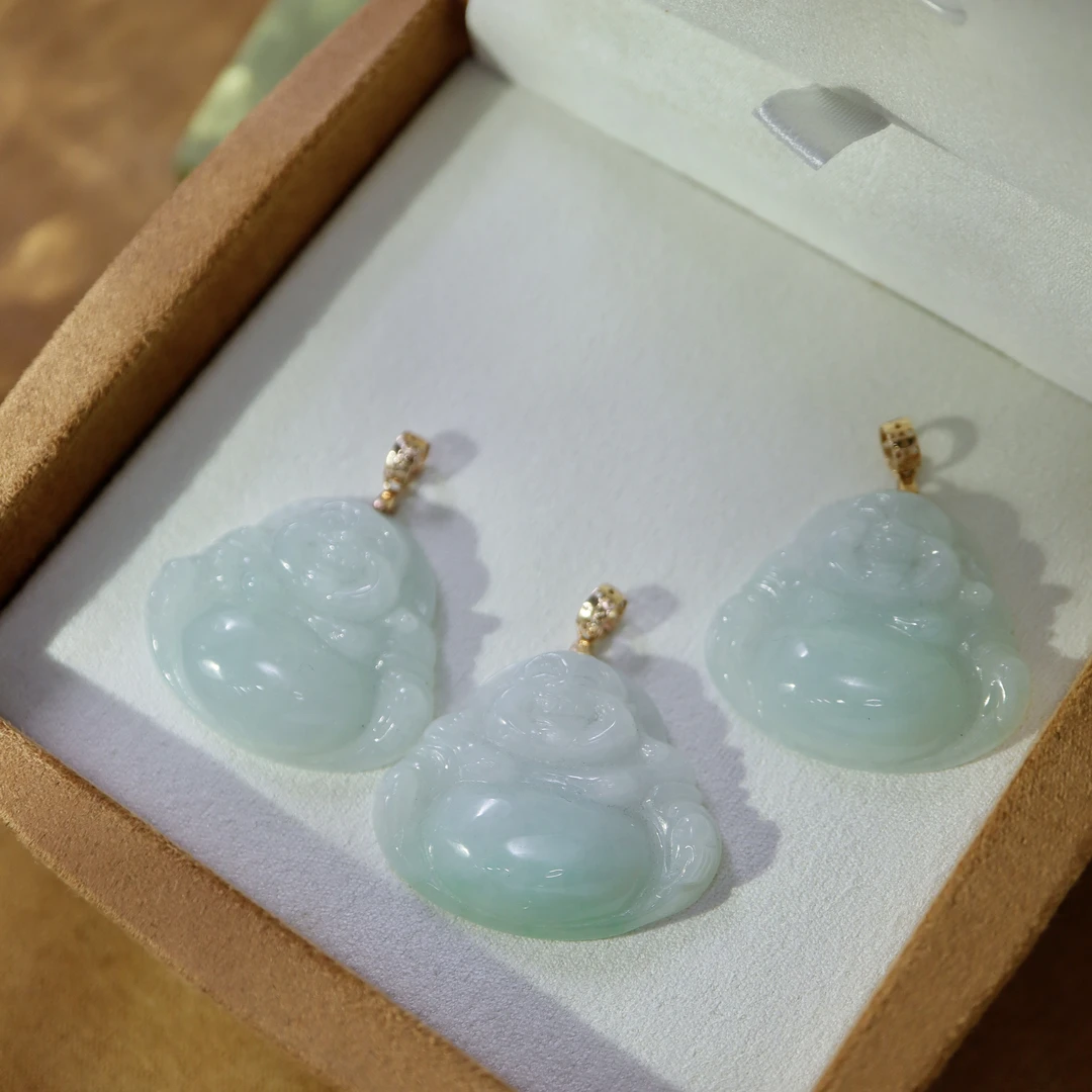 18K金翡翠佛吊坠  清 库存 多样性发货发其一