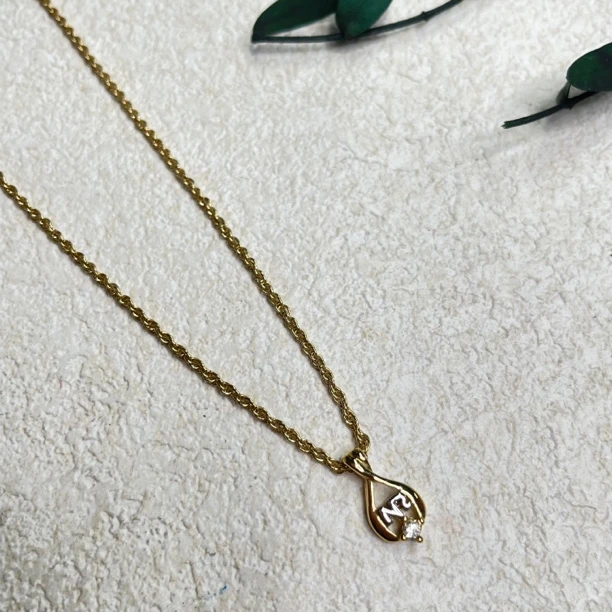 铜合金合成锆石项链 【六六中古】孤品简约项链th5424