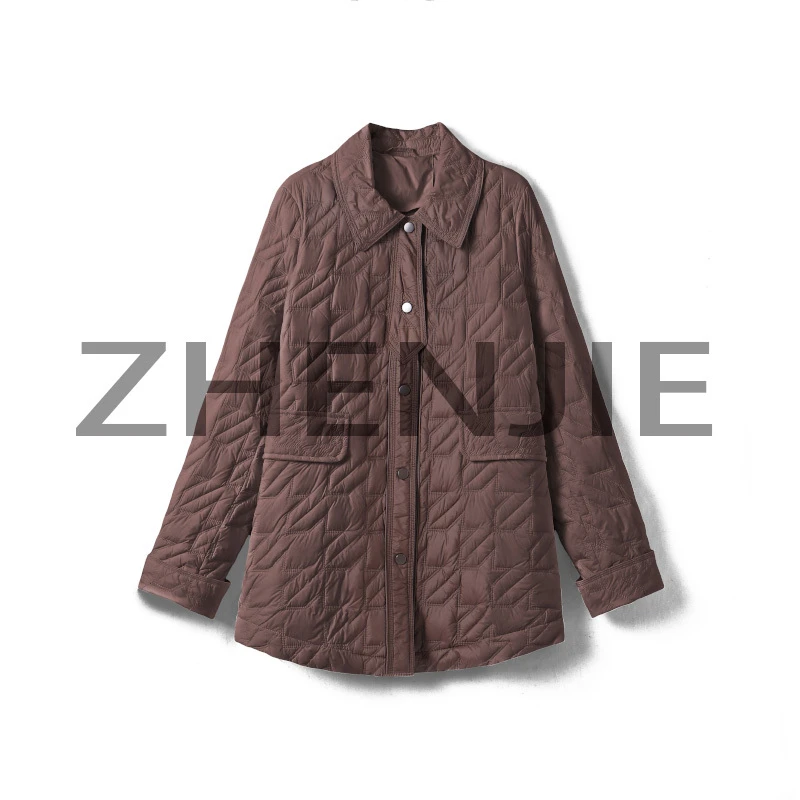 轻盈保暖 休闲翻领宽松廓形绗线羽绒服外套DC4699