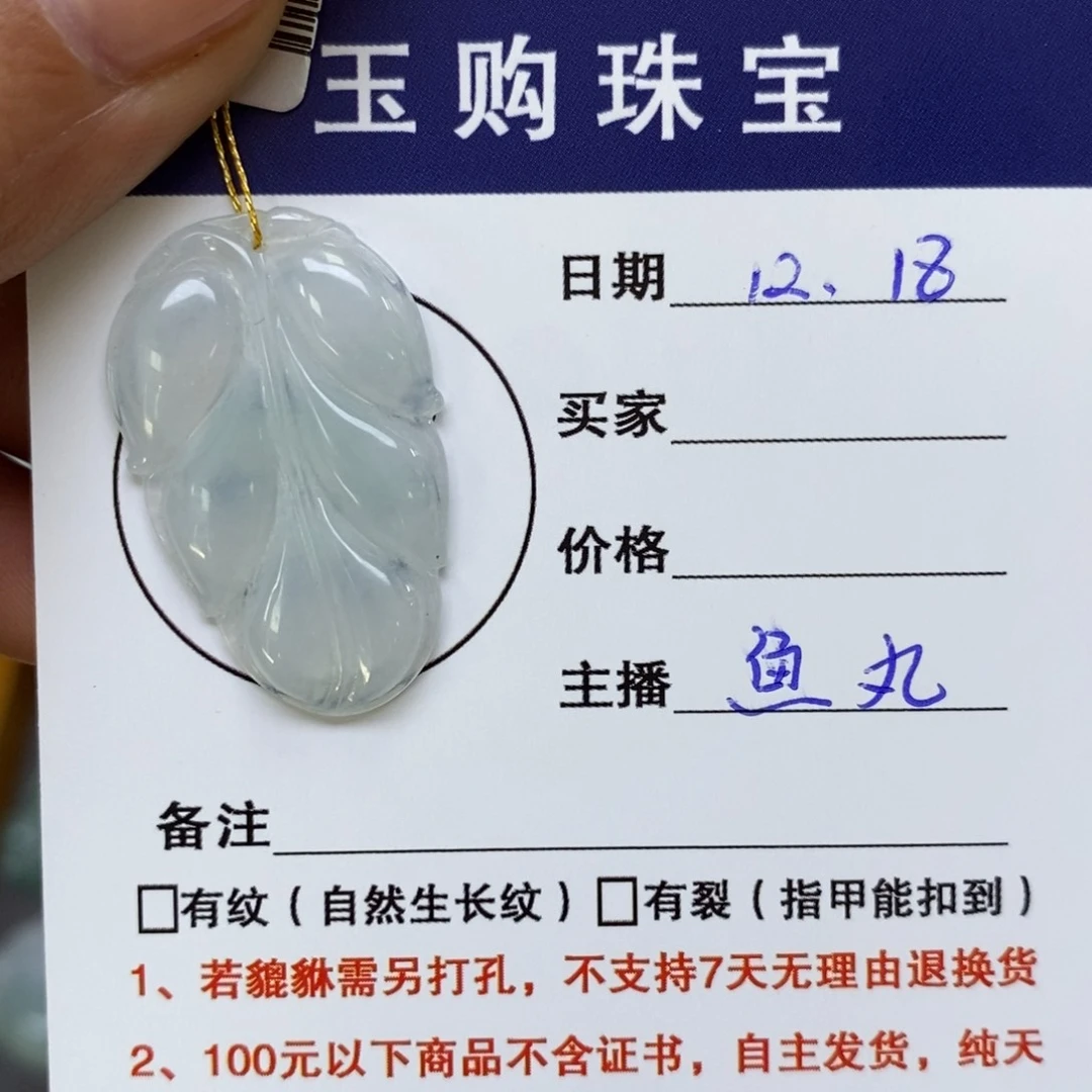 颈饰未镶嵌翡翠叶子