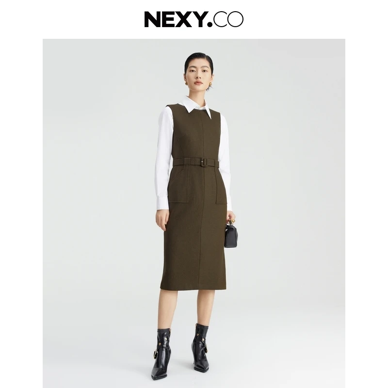 【晨粉专享价】NEXY.CO/奈蔻优雅气质收腰修身无袖连衣裙XF05443E4