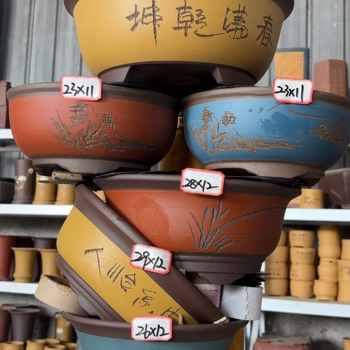 紫砂花盆100-6。