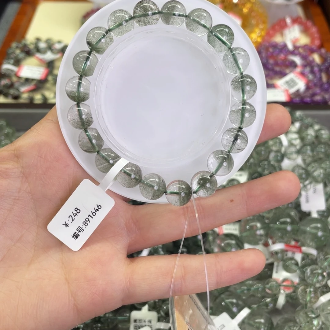 水晶手链未镶嵌绿幽灵9.8mm