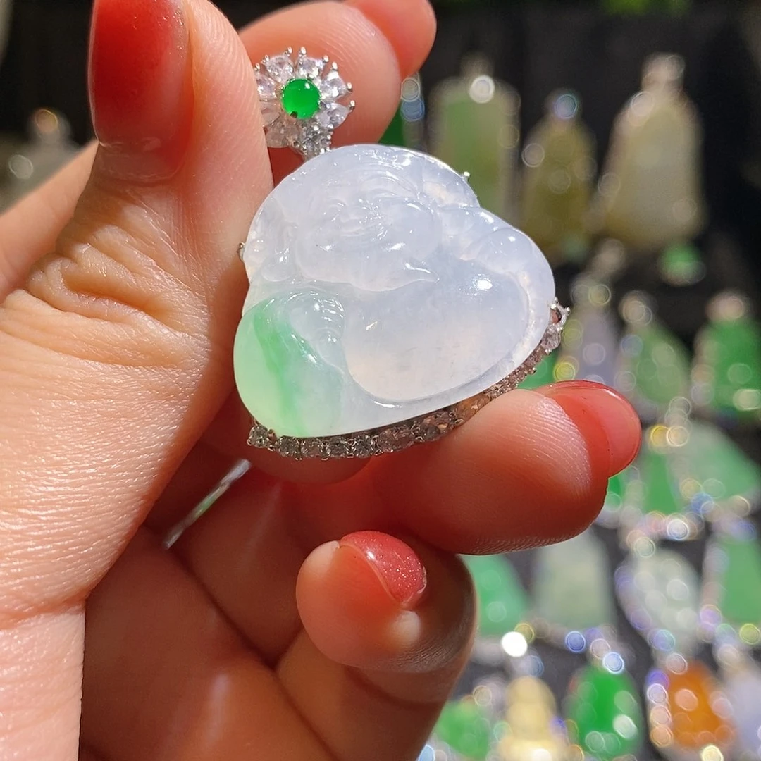 颈饰银S925镶嵌翡翠天然翡翠