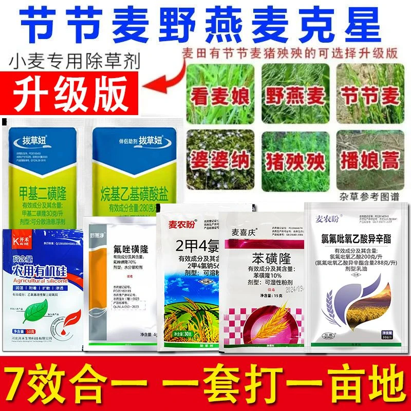 升级版小麦除草剂节节麦野燕麦播娘蒿春小麦田苗后专用除草烂根剂