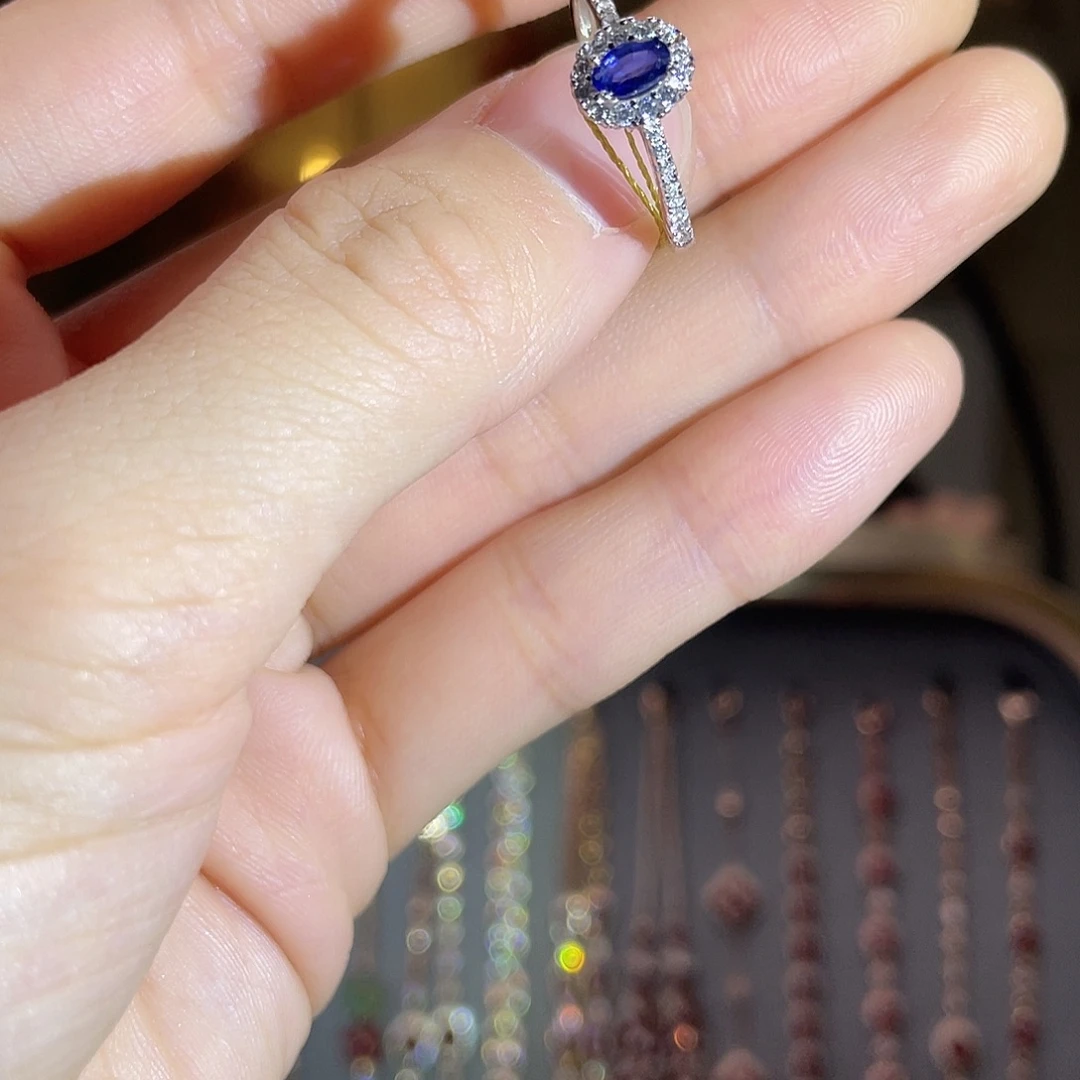 银S925镶嵌戒指蓝宝石