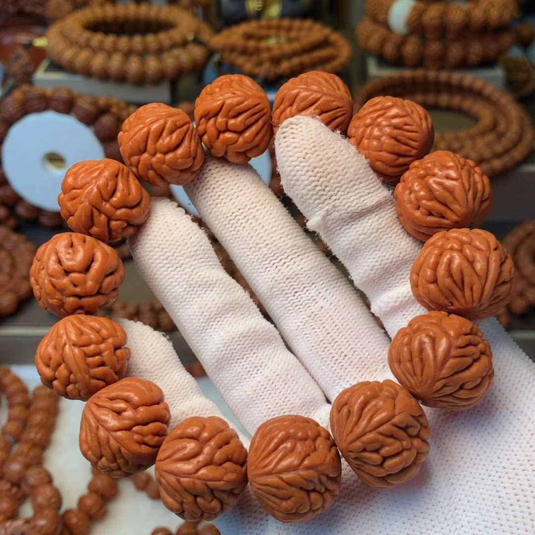 w***哥桃核手串秦岭龙纹