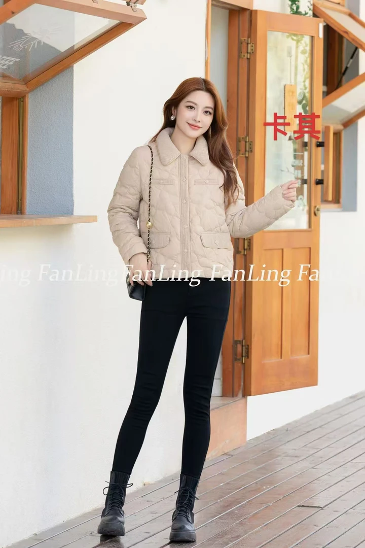 【D805】短款轻薄羽绒服女新款小香风外套