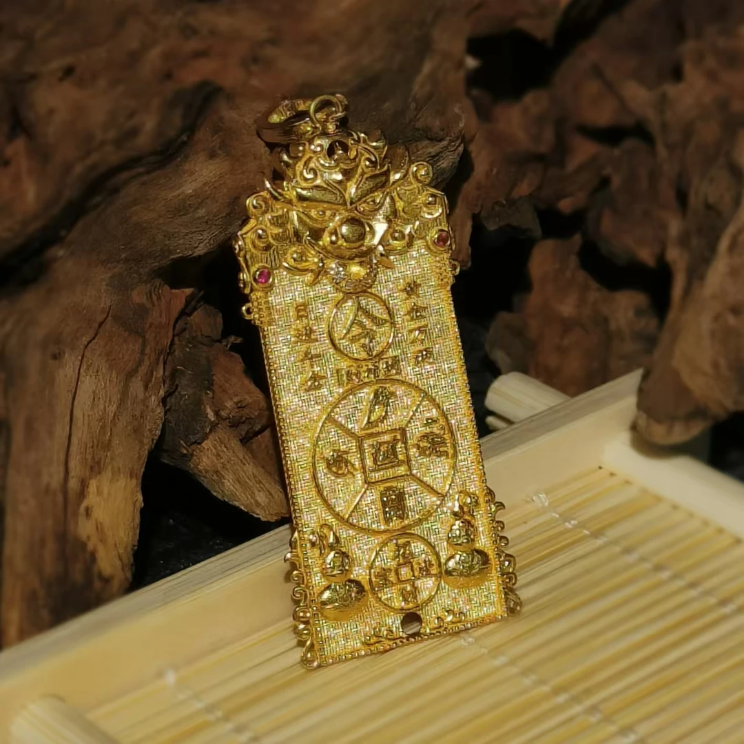 【两米独家二黑个人阵·定制不退】18K金颈饰金牌造型KJ-JS747