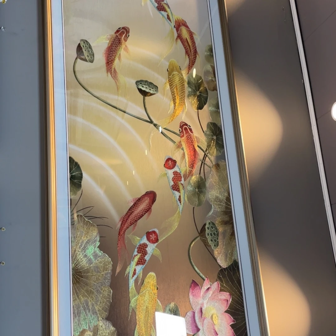 横款铜角实木。新款莲年有余。包安装