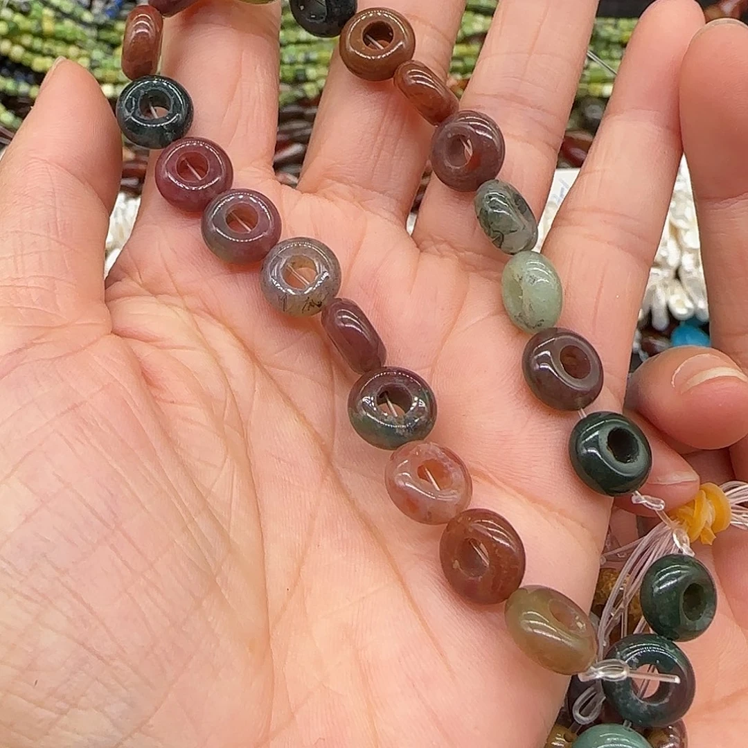 合金玛瑙/玉髓珠宝半成品印度玛瑙10mm半条