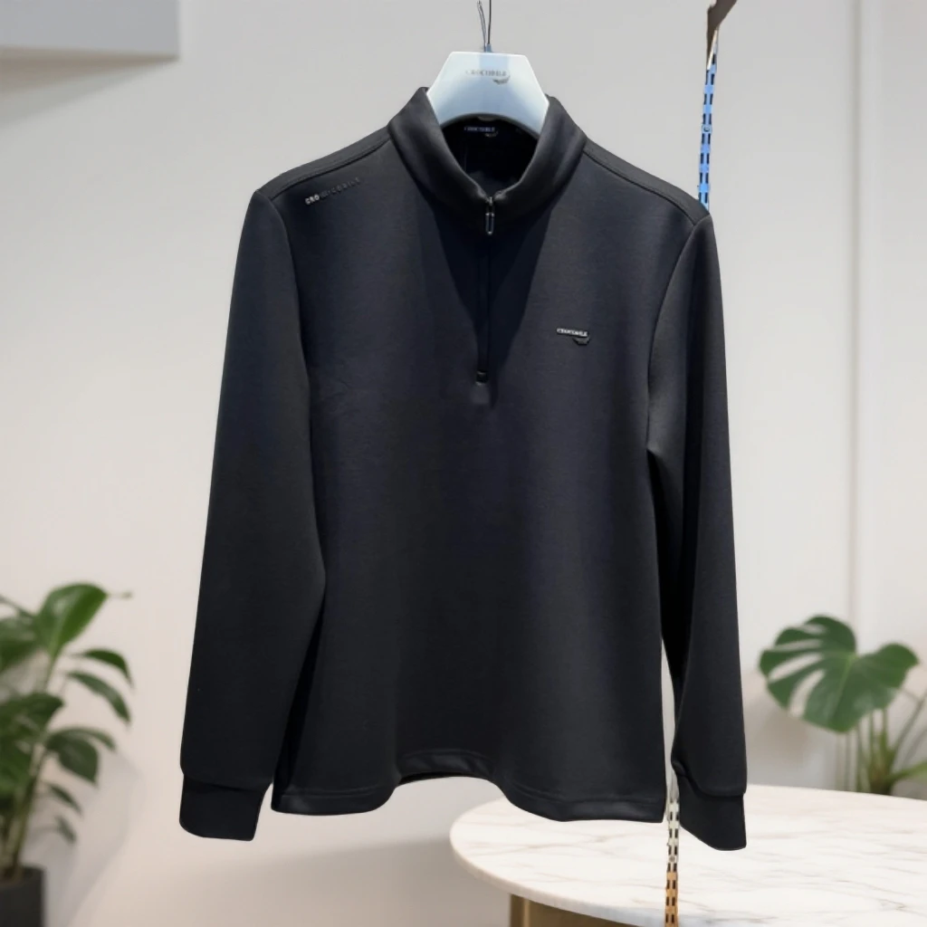 鳄鱼恤秋冬拉链长袖T恤