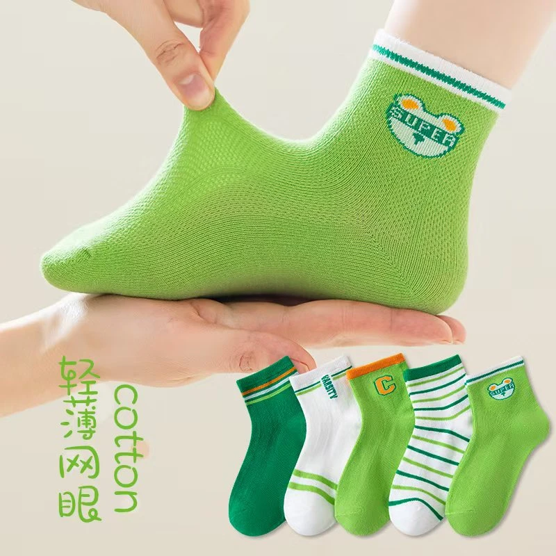 儿童袜子夏季超薄款短袜网眼袜男童中大童男孩袜A类儿童夏天棉袜