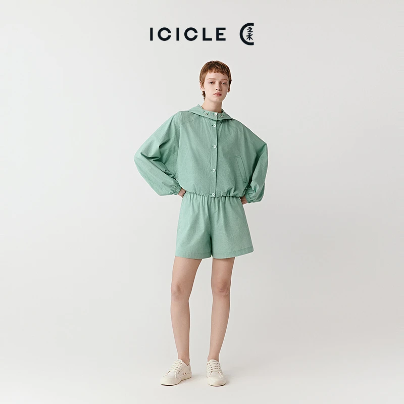 ICICLE之禾棉涤色织布女裤1559