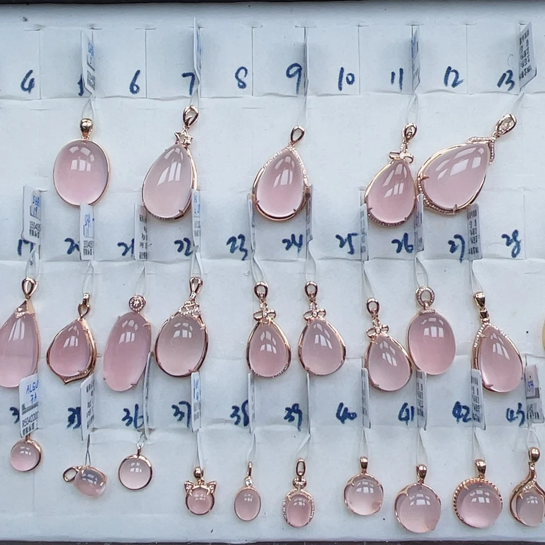 吊坠(不含链)18K金镶嵌芙蓉石