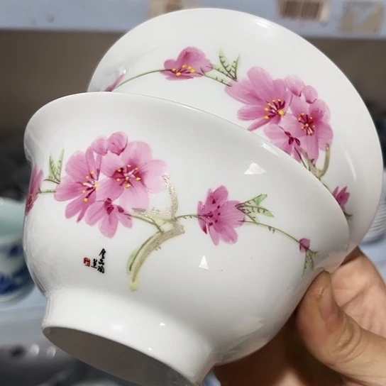 盘5寸手绘碗两个陶瓷陶瓷