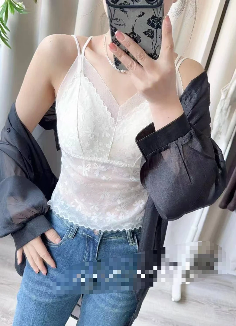 性感全蕾丝镂空交叉美背 春夏百搭小能手