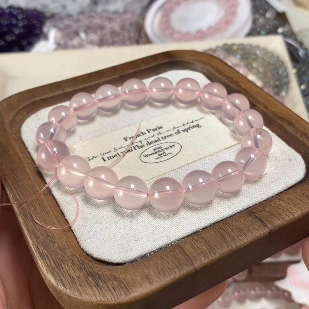 芙蓉石未镶嵌手串卡11粉水单圈