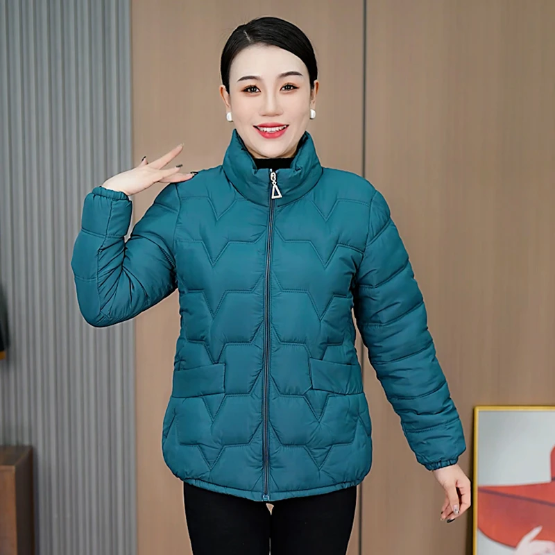 厚款时尚显瘦百搭外穿女士保暖立领秋冬季修身大码新款棉服9806