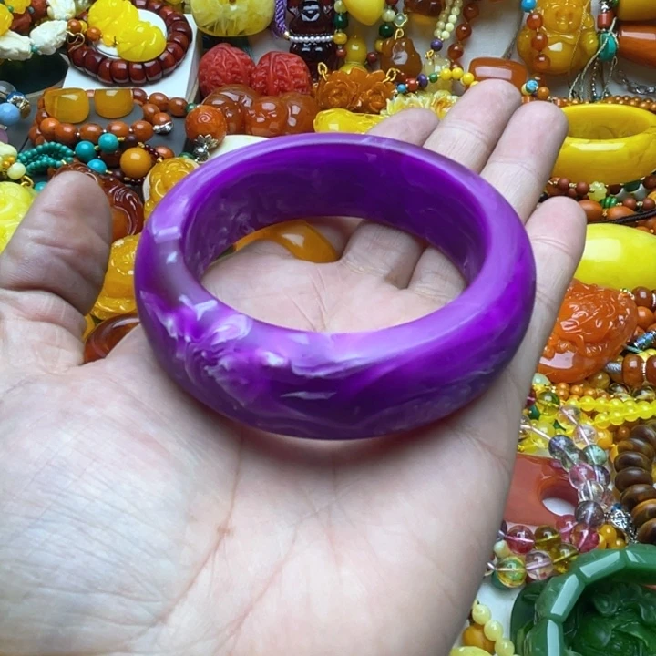 树脂制品118号紫色手镯56圈口
