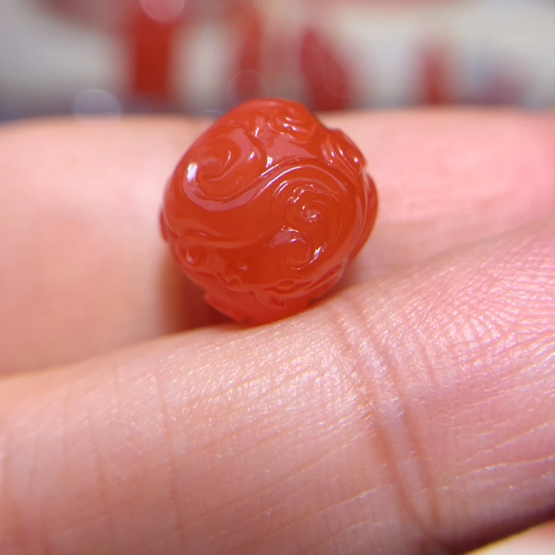 南红玛瑙仿古老型11.8×10.5未镶嵌微沙带