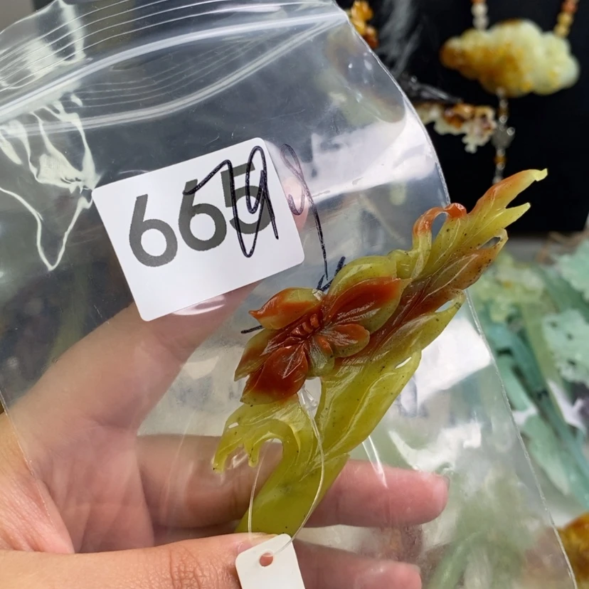 【闪购商品】岫玉发饰未镶嵌浅****へ