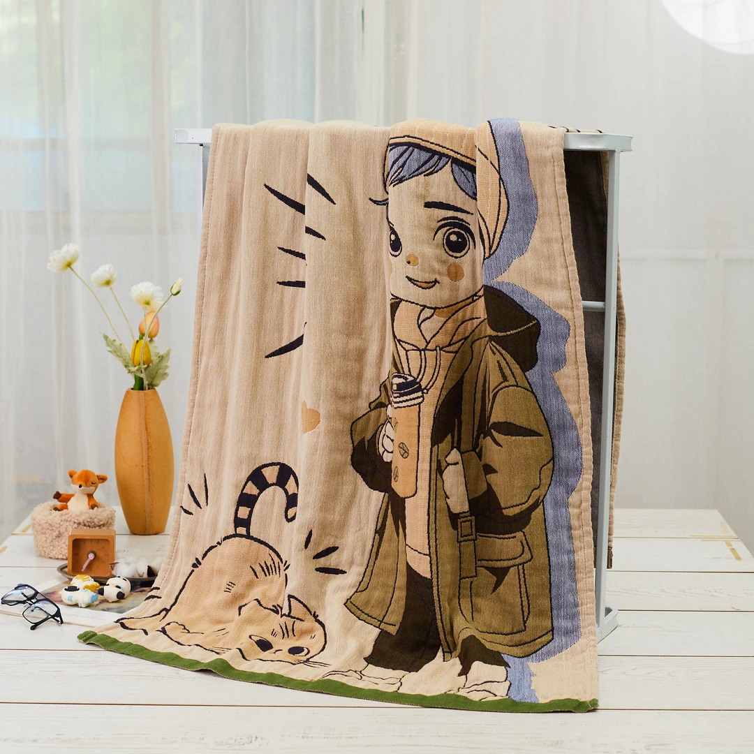 【帽子男孩】80*160cm浴巾柔软全棉舒适吸水速干不掉毛单人浴巾