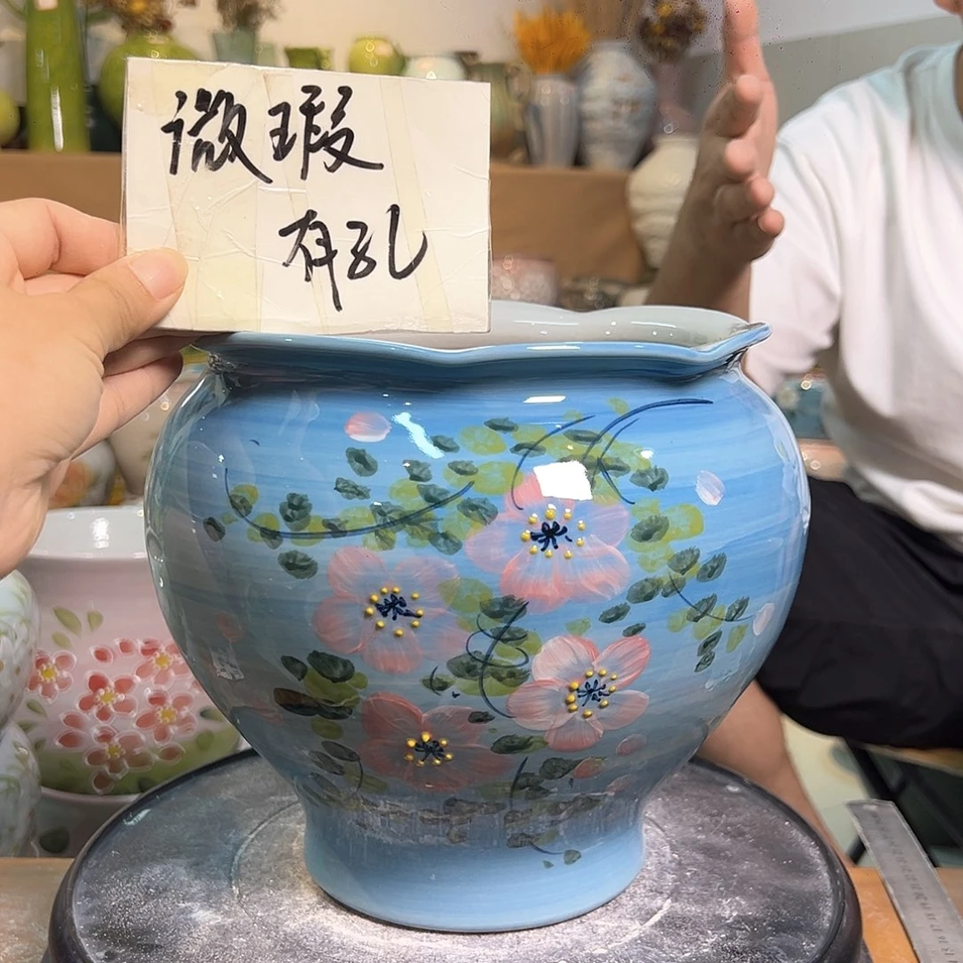 景德镇陶瓷花盆花瑕258