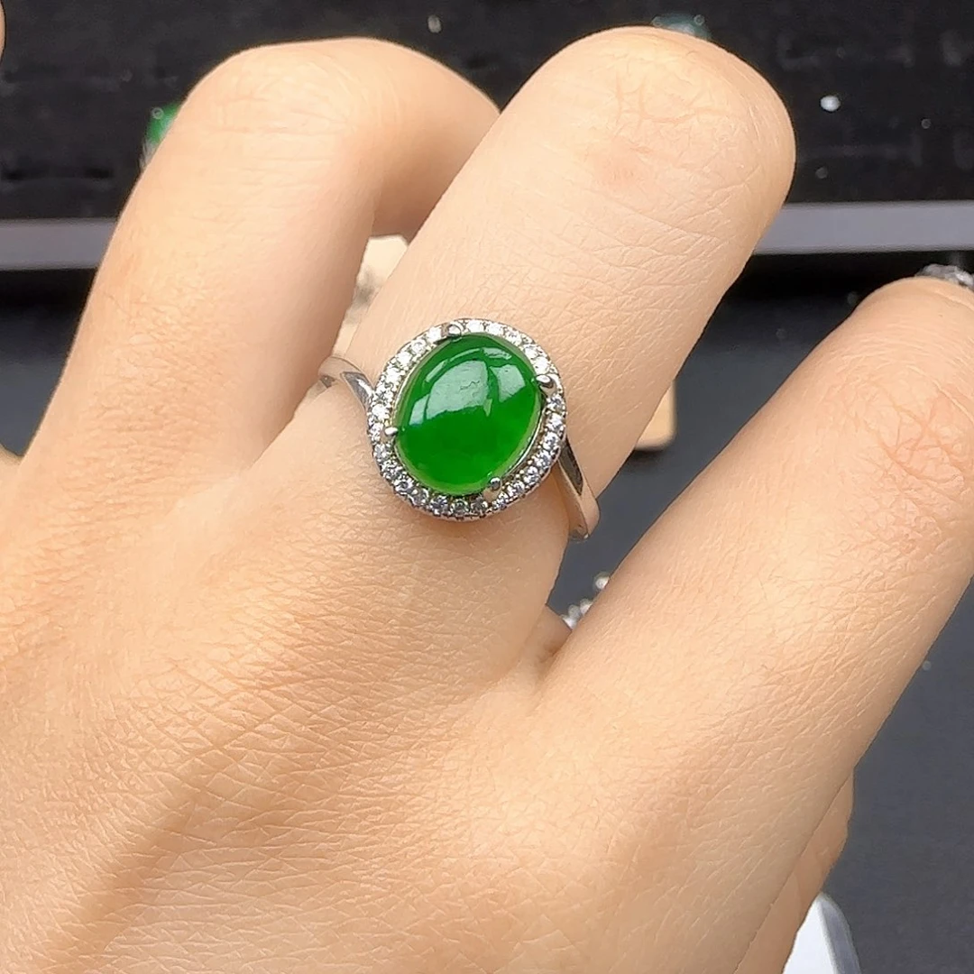 银S925镶嵌戒指翡翠