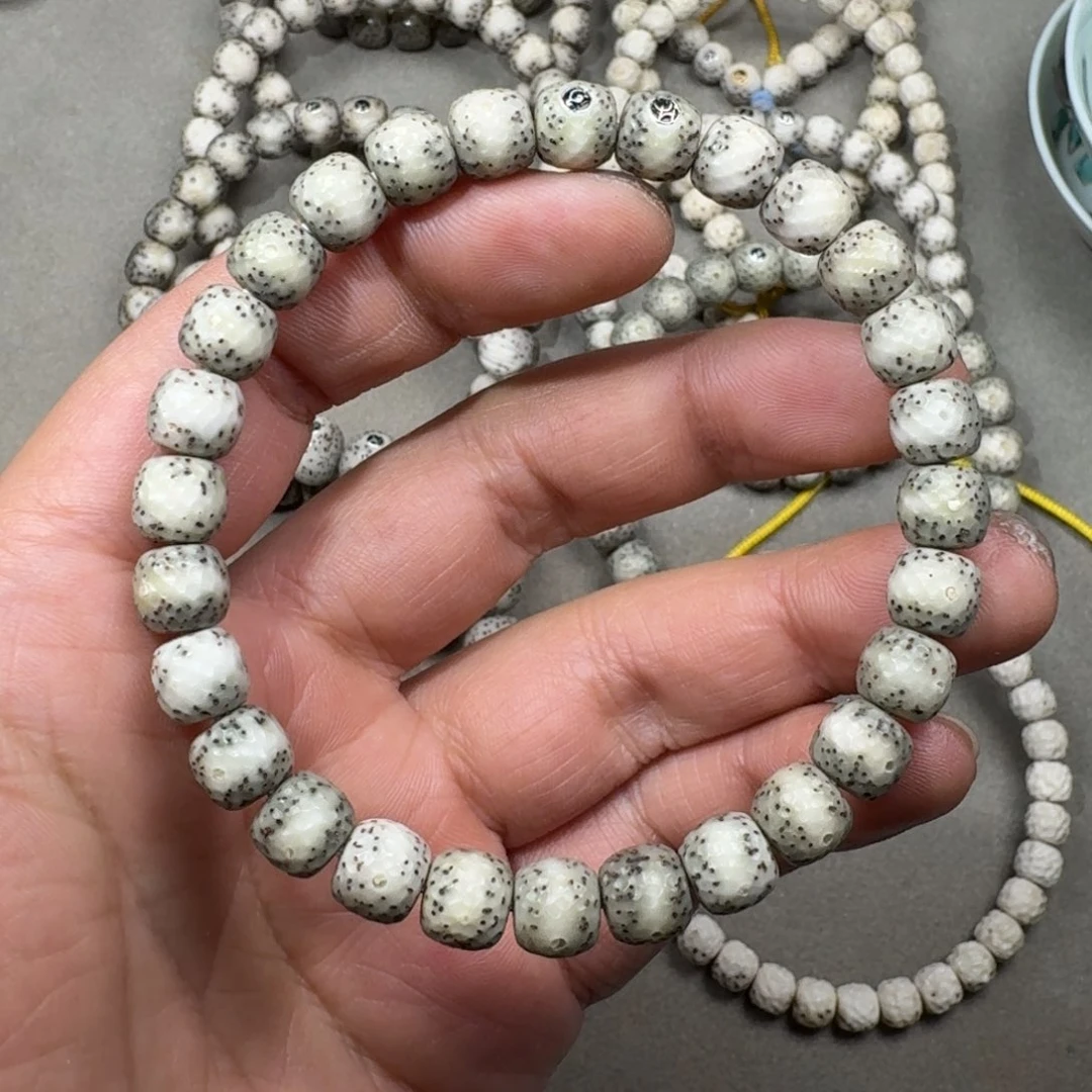 开***心星月菩提吊坠7.8mm星月菩提石玉料一线留白龙鳞