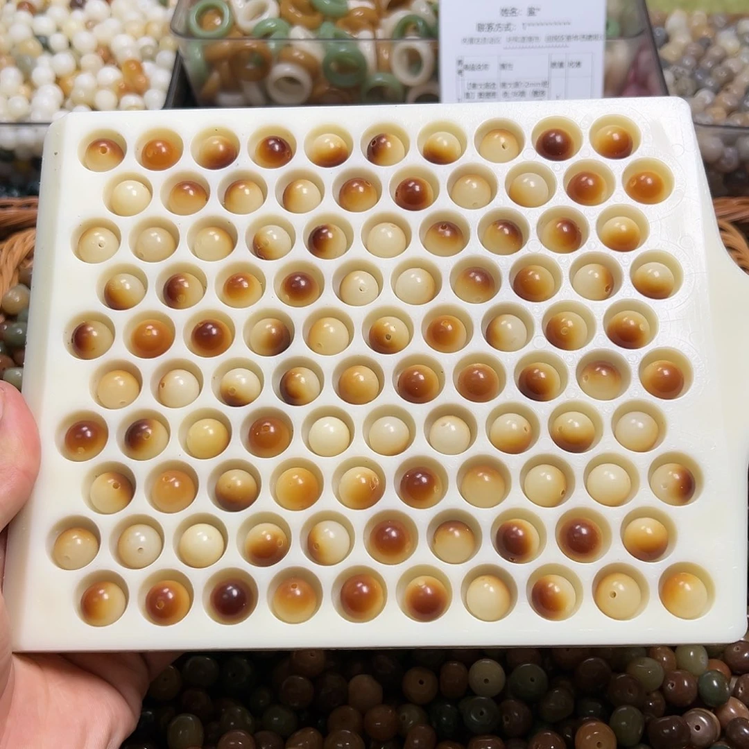 菩提根/象牙果吊坠卡12炭烧圆珠100颗