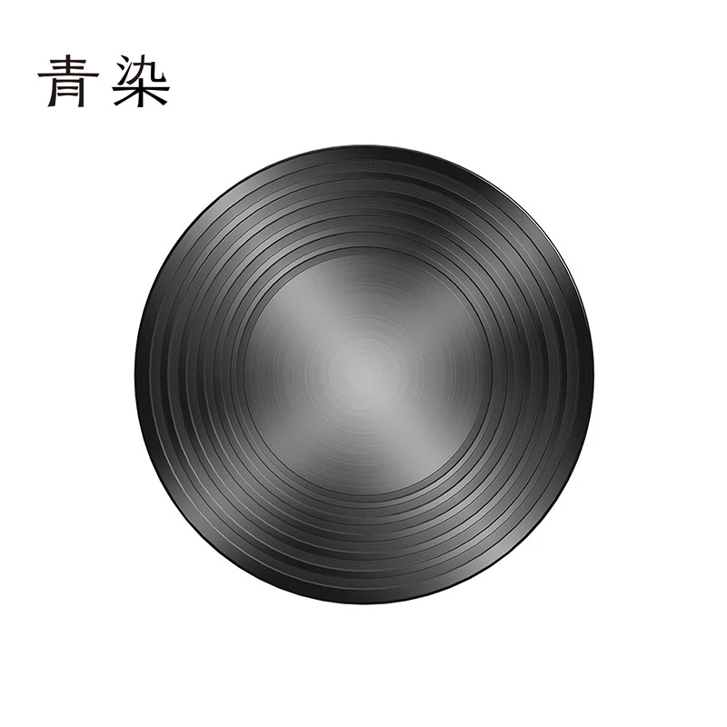 青染新禾 24CM/28CM圆形导热解冻两用盘 防滑放烧黑
