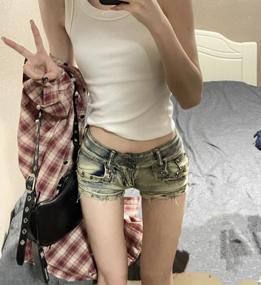 Y2k辣妹涩谷风古着短裤