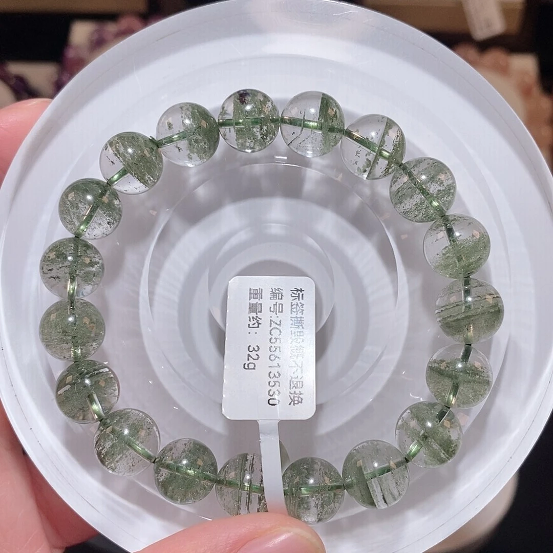 水晶手链未镶嵌F千层绿幽灵10.5