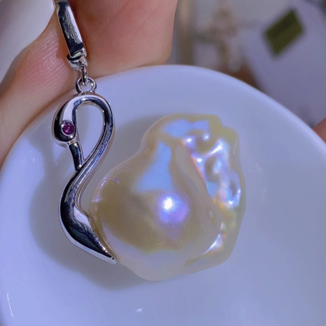 天然淡水珍珠淡水珍珠银S925镶嵌