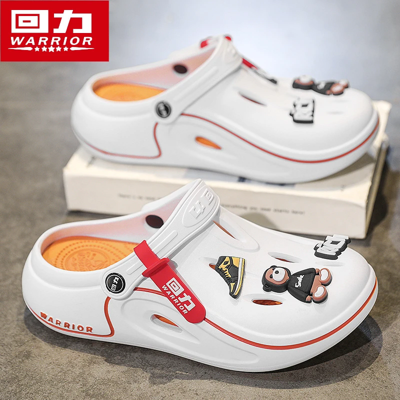 回力男款洞洞鞋夏季新款防滑耐磨外穿包头拖软底踩屎感网红沙滩鞋