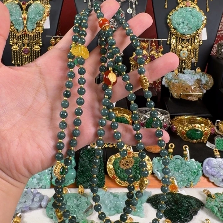 翡翠未镶嵌颈饰斜挎链炸价